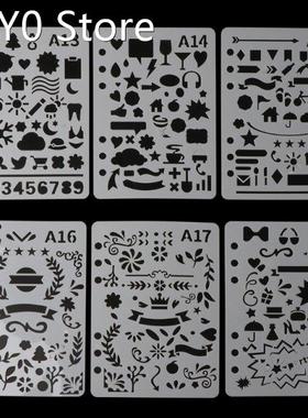 24Pcs Drawing Template Stencils Journal Notebook Diary Scrap