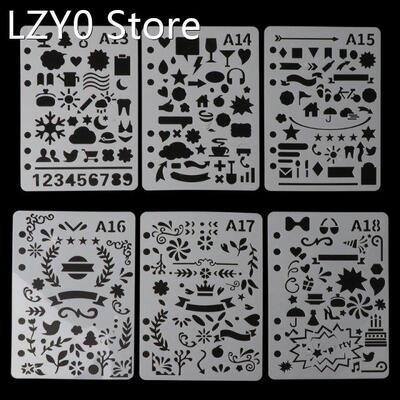 24Pcs Drawing Template Stencils Journal Notebook Diary Scrap