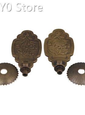 2x Bronze Lotus Pattern Thicken Antique Cabinet Pull Handle