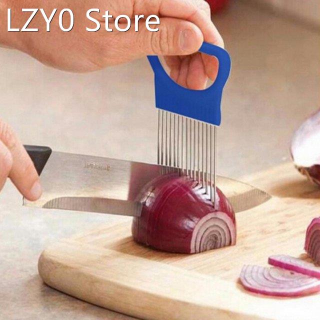 Stainless Steel Vegetable Fruit Cutter Onion Slicer Holder K