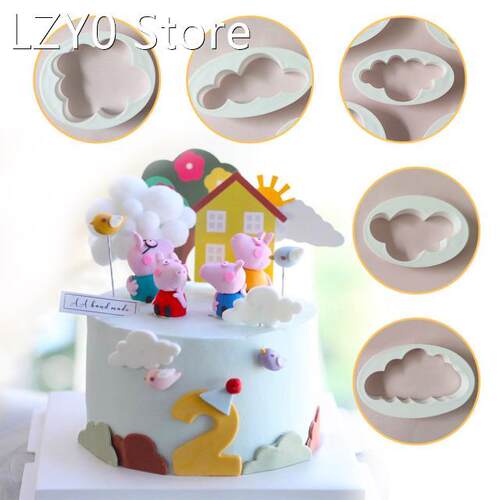 5Pcs/set Fondant Cutter Cloud Plastic Cake/cookie/buscuit Cu