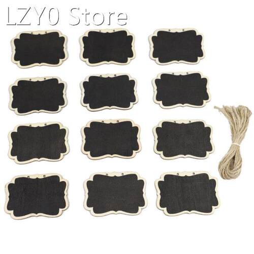 Pack of 12 Black Erasable Chalkboard Hanging Sign Bever