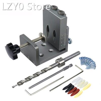 Woodworking Pocket Hole Locator Jig Kit Wood Doweling Punche