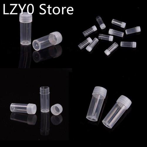 10pcs/pack 5ml Plastic Test Tubes Vials Sample Container Pow