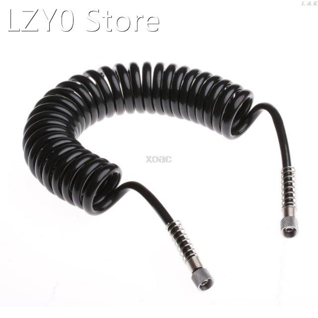 3M 4 x 6mm Black Flexible PU Recoil Hose Spring Tube For Com