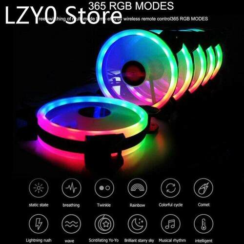 1 Pack Rgb Led Quiet Computer Case Pc Cooling Fan 120mm With