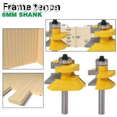 2Pcs/Set 8MM Shank Matched Tongue & V Groove Floor Wood