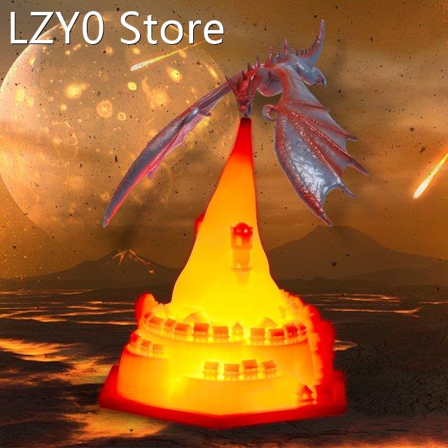 3d Printed Volcano Dragon Lamps Detachable Usb Desktop Lamp