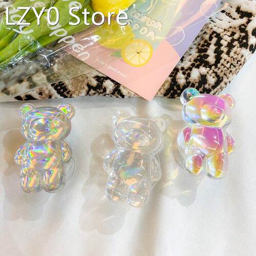 3D Cartoon Cute Aurora Bear Phone Support Holders Epoxy Resi