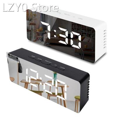 Digital LED Mirror Alarm Clock Snooze Electronic Large Time