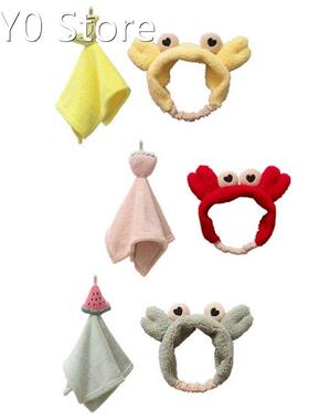 2022 New 2-pcs/set Hanging Hands Towel with Cute Crab Shape