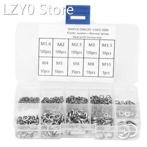600Pcs Elastic Washers Stainless Steel Gaskets Spring Pad As