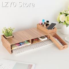 Wooden LCD Desktop PC Monitor Riser Organizer Household Stan