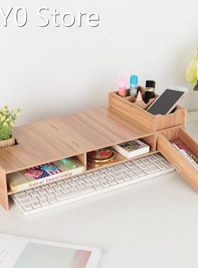 Wooden LCD Desktop PC Monitor Riser Organizer Household Stan