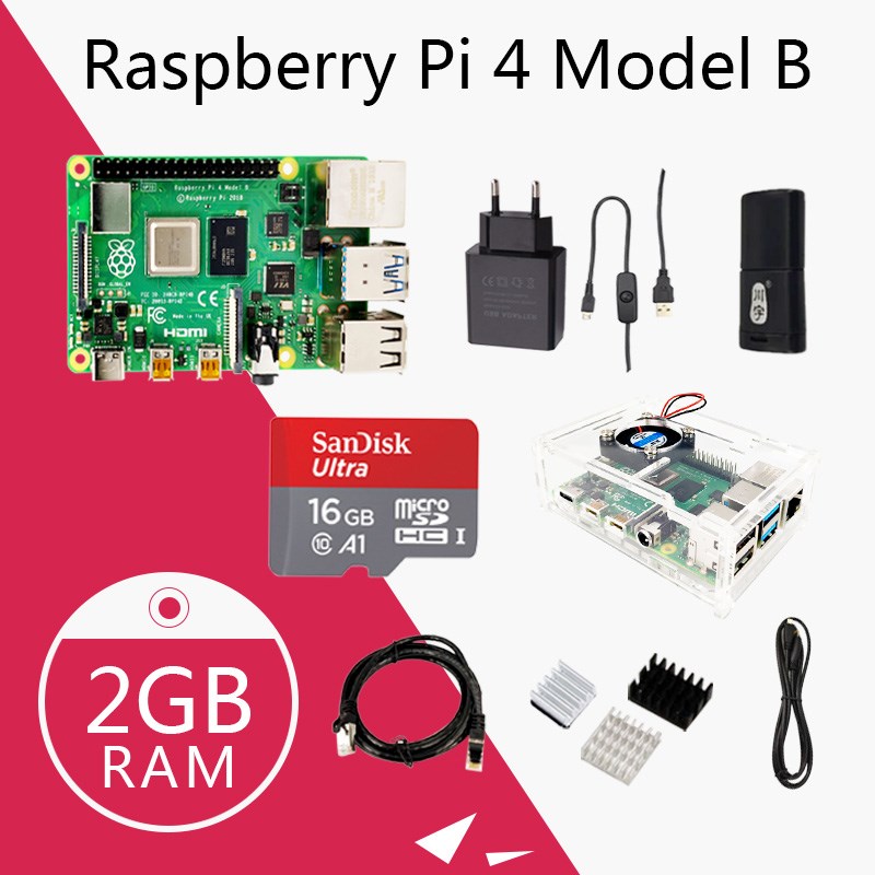Original Raspberry Pi 4 Model B Kit Pi4 2G board Micro HDMI