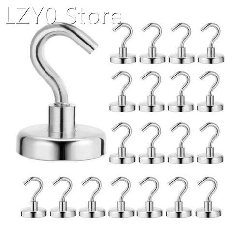 20Pcs Heavy Duty Magnetic Hook Strong Wall Hooks Magnets Hoo