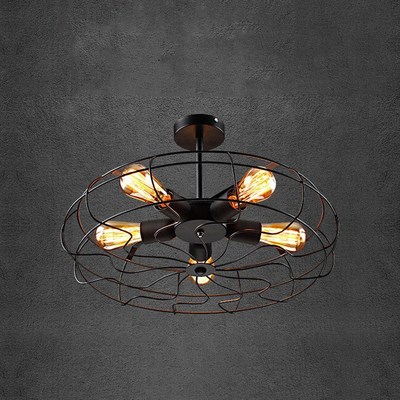 Fan ceiling lamp,retro loft ceiling fan pendant Cafe living