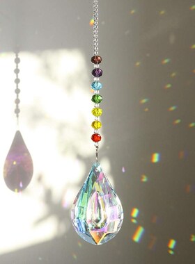 HD Chakra Crystal Suncatcher with 76mm AB Gourd Prism Drops