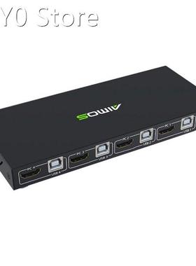 18Gbps 4K 60Hz Ultra HD Case 4 Input 1 Output KVM Switch Scr