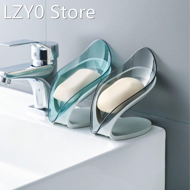 Bathroom Soap Holder Leaf Shape Soap Box Non-slip Drain Soap