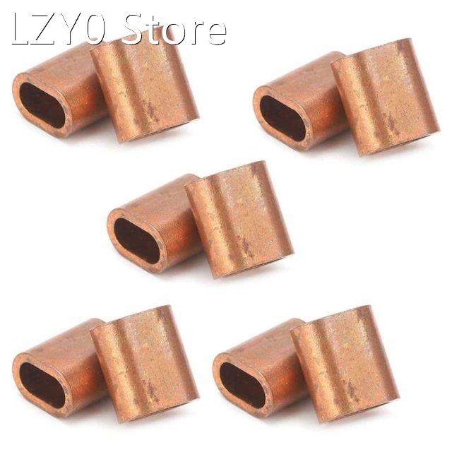 20Pcs Wire Rope Sleeve M3 Copper Oval Crimping Loop Rope Cla