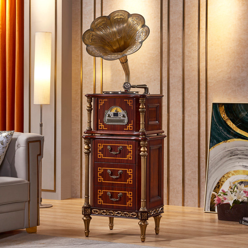 圣利纳留声机复古欧式客厅豪华黑胶唱片机仿古老式电唱机古董音响