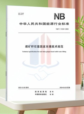 NB/T 11432-2023煤矿矸石基固废充填技术规范