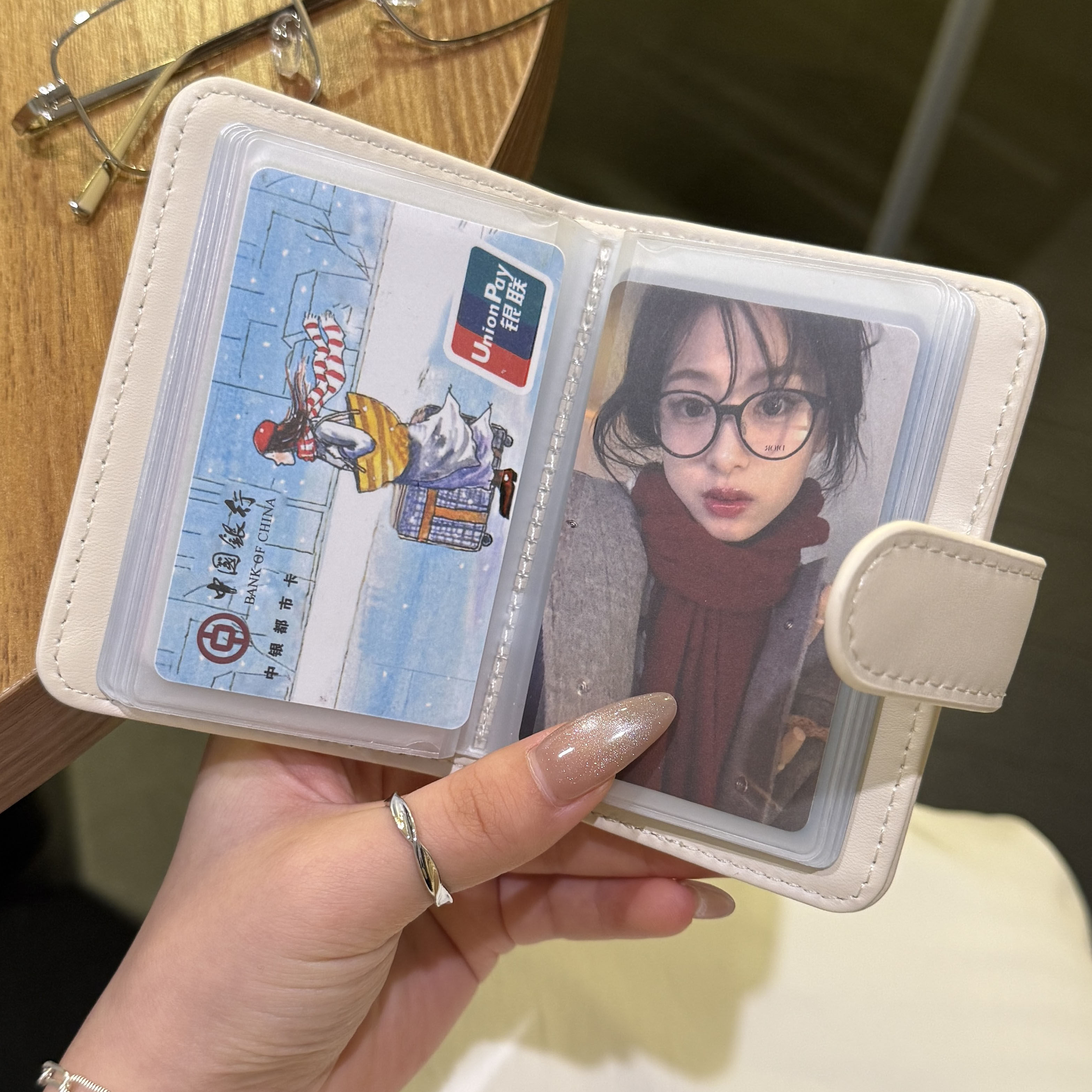 可爱猫咪活页多卡位卡包女大容量卡片收纳包多功能便携证件保护套