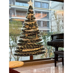 圣诞节diy圣诞树手工玻璃店铺橱窗挂饰圣诞节氛围感场景布置道具