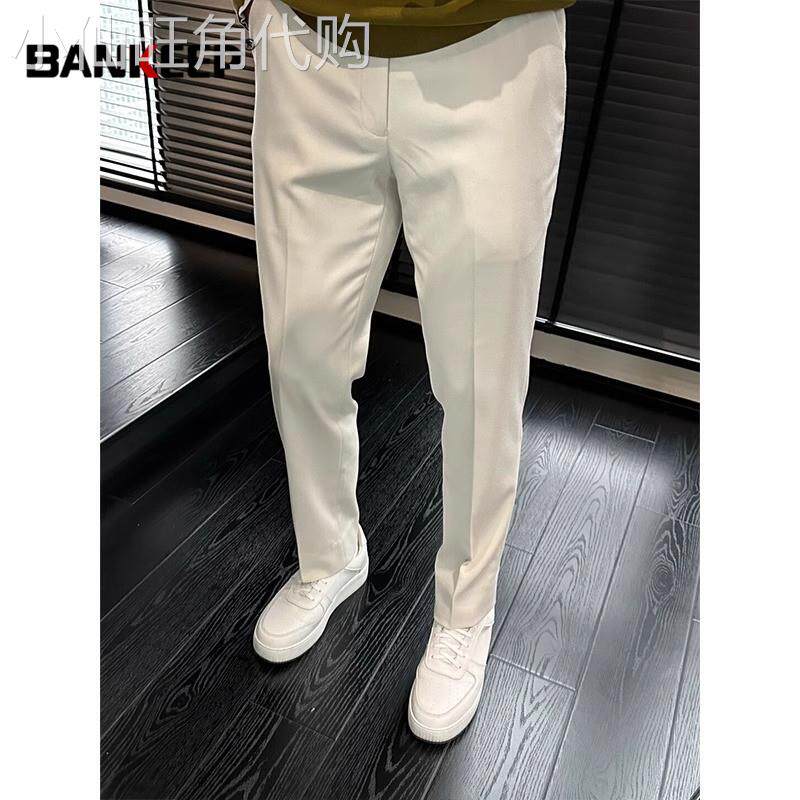高级感卡其色休闲裤男士2026新款男裤夏季薄款窄版西装裤子男款潮