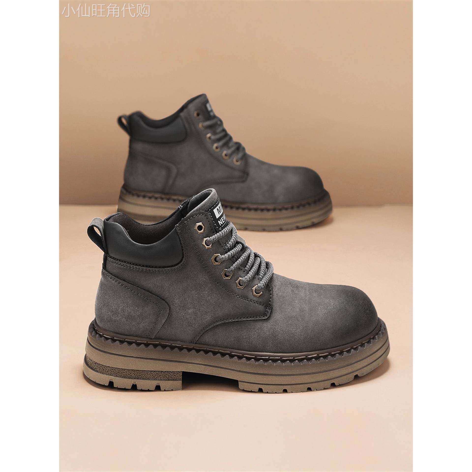 英伦『时尚设计风』新品力荐！轻松搭配！舒适高帮厚底马丁靴男潮