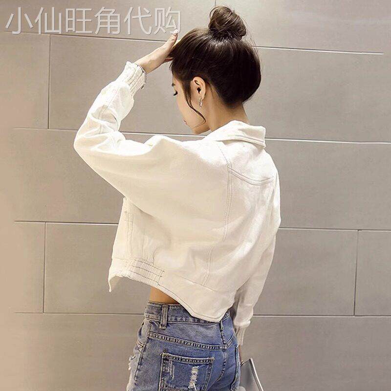 潮牌牛仔外套女2025春秋新款宽松短款小个子翻领休闲上衣夹克ins