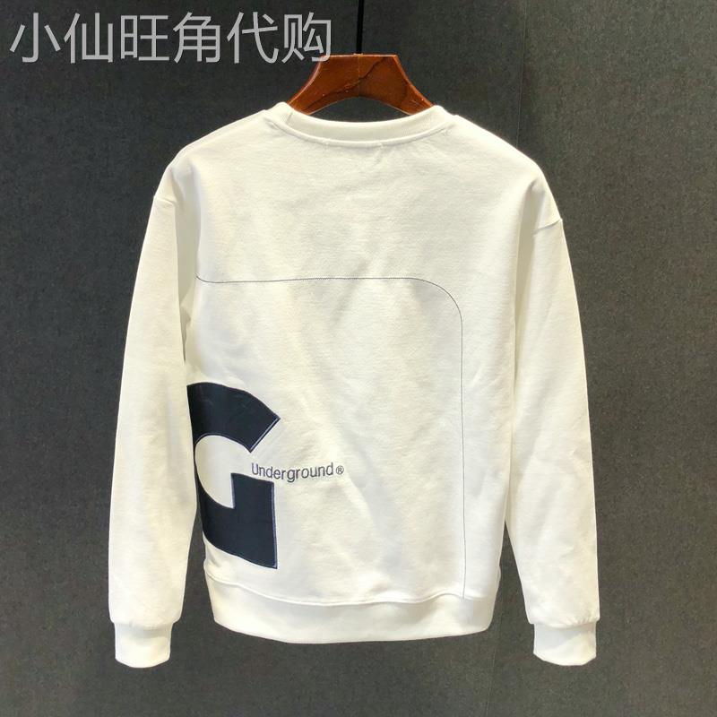 Home Daily~人间忽晚秋~修身休闲宽松圆领长袖白色字母百搭卫衣男