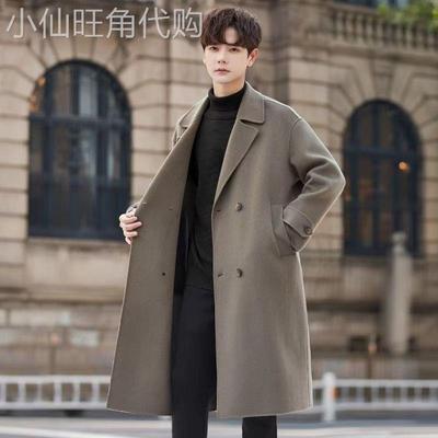 高端品牌男士纯羊毛呢子大衣冬季加厚长款英伦风衣双面羊绒外套男