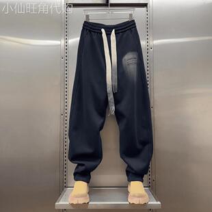 Mostarsea~时尚字母压花!休闲裤男运动直筒裤简约风宽松阔腿长裤