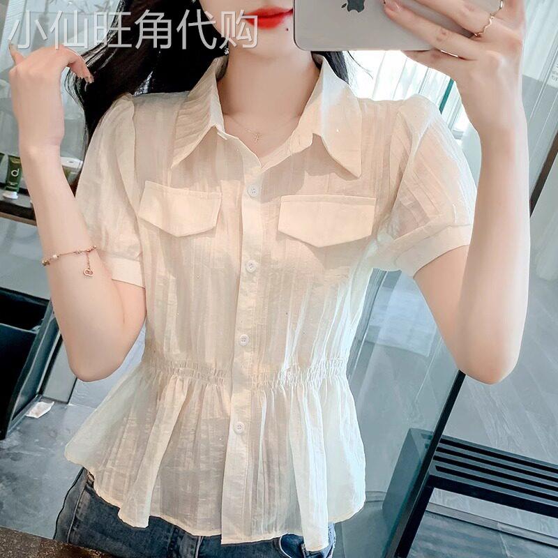 雪纺衬衫女2026新款夏季法式短款收腰高级感轻奢减龄洋气时尚上衣