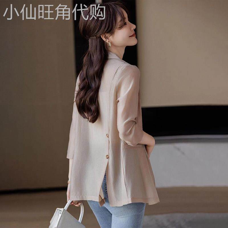潮牌七分袖西装外套女款2026年夏季新款轻薄防晒衣小个子休闲上衣