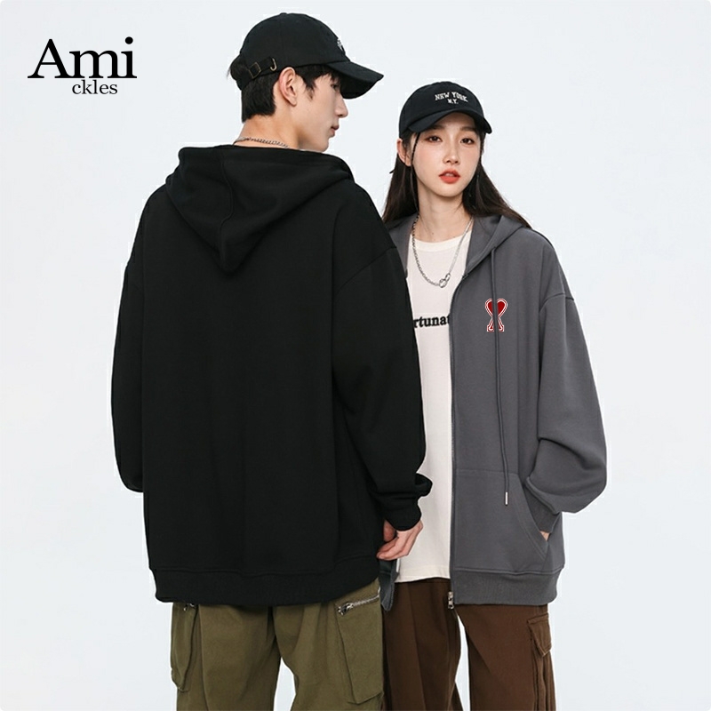 爱心经典款开衫卫衣秋冬新款宽松情侣运动休闲卫衣外套