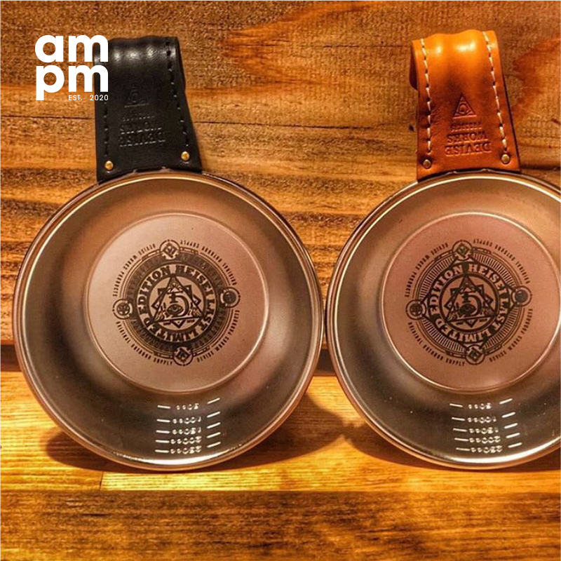 日本DEVISE WORKS x PINO WORKS联名户外露营野炊挂耳碗 手柄皮套