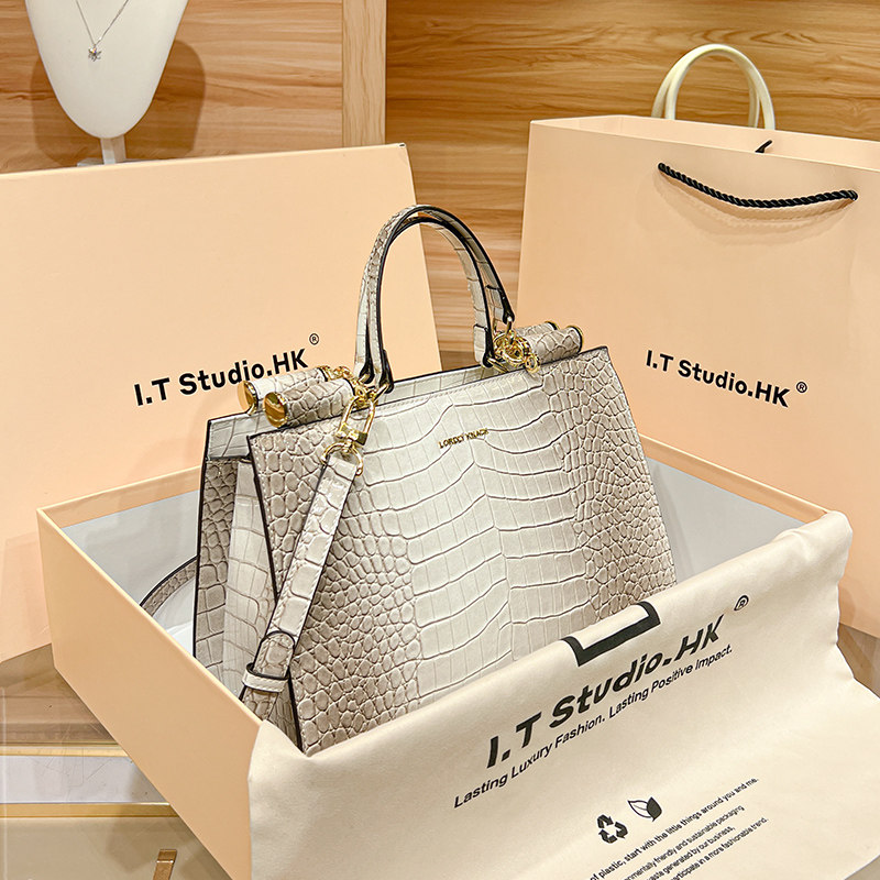 CITEX LV官方旗舰店香港女士包包2025新款真皮手提包高级质感鳄鱼