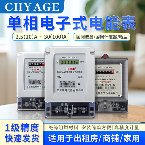 家用出租房220V两相电子式电表