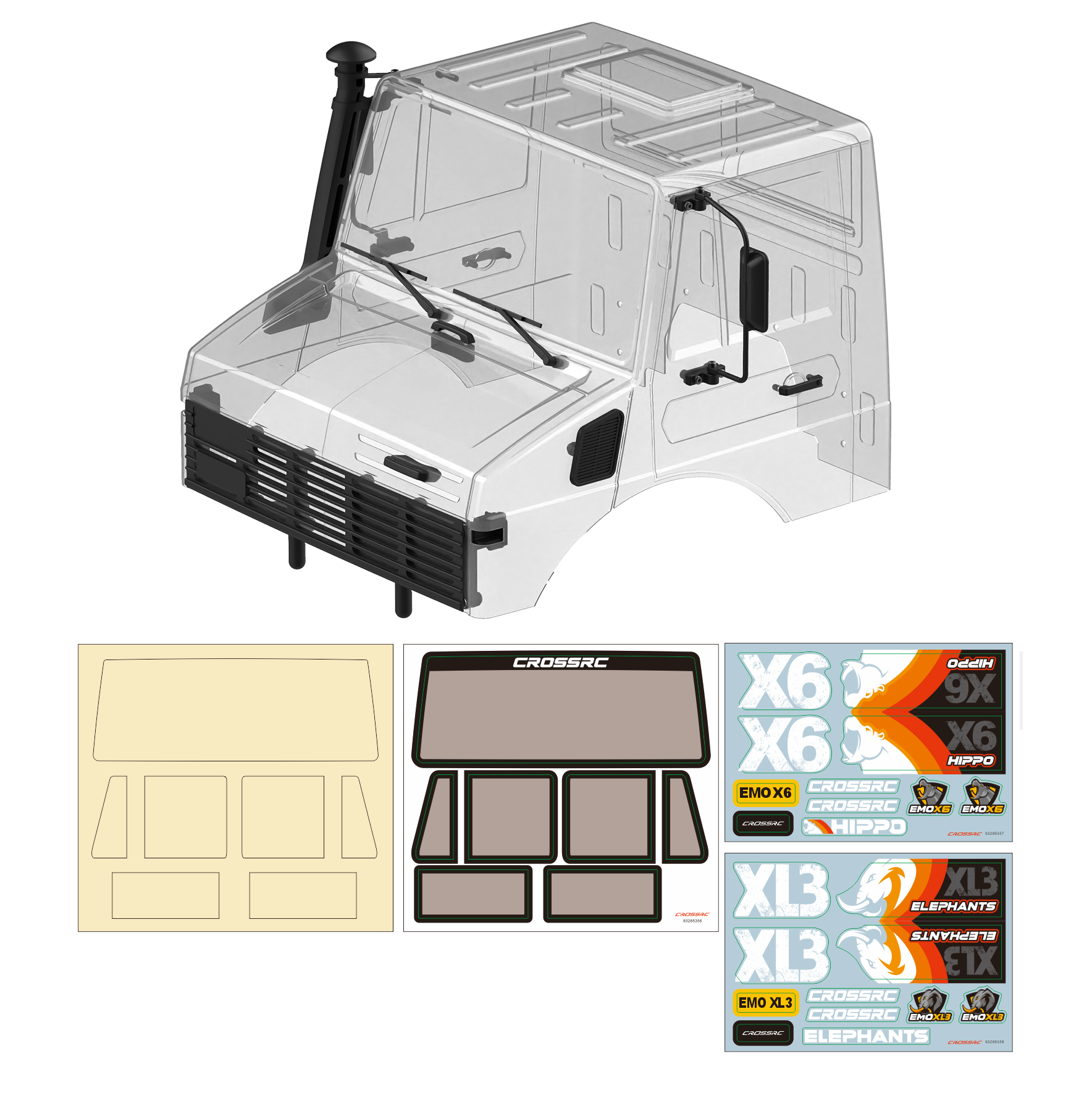 CROSSRC  EMOX6/EMOXL3透明车壳及配件 CS-97401584