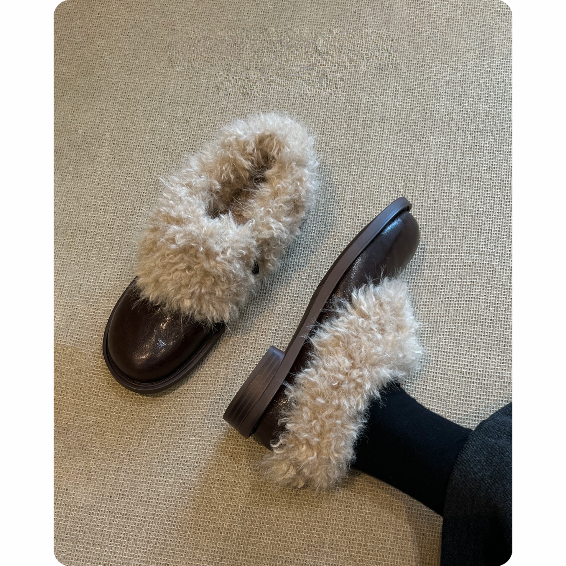 复古厚底毛毛鞋女冬季雪地靴棉鞋