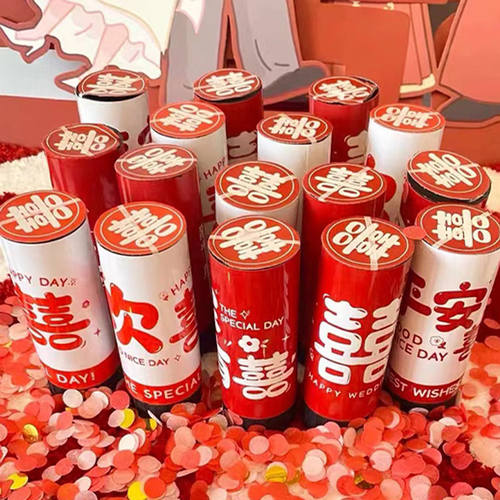 迷你小推推彩炮婚庆婚礼氛围感拍照出片手持筒喷花礼花筒结婚用品