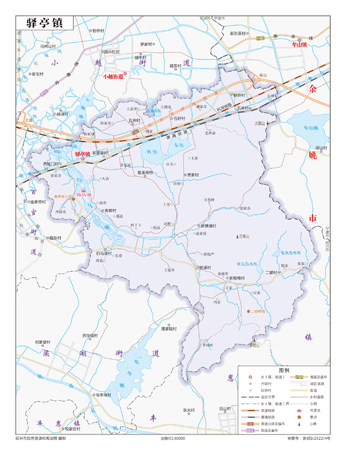 驿亭镇上虞区地图行政区划水系河流湖泊交通旅游铁路地形卫星流域