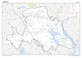 广州市增城区荔湖街道地图行政区划水系交通地形卫星流域打印定制