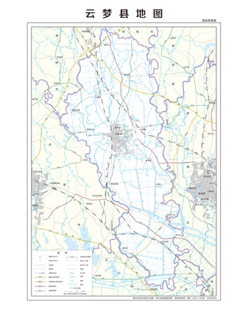 云梦县地图行政区划水系河流湖泊交通旅游铁路地形卫星流域乡镇村