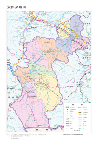 延边朝鲜族自治州安图县地图水系河流湖泊交通行政区划旅游铁路地