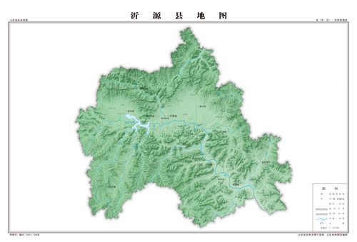 沂源县地图地形地势水系河流行政区划湖泊交通旅游铁路山峰卫星村