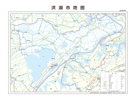 洪湖市地图行政区划水系河流湖泊交通旅游铁路地形卫星流域乡镇村